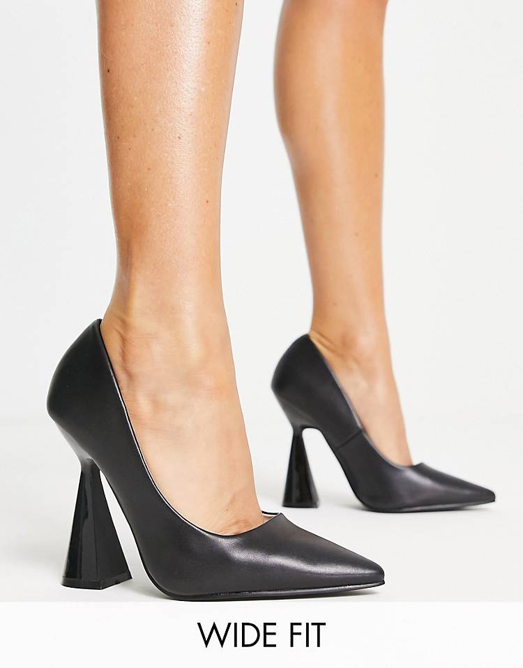 RAID Wide Fit Roshni heeled pumps in black